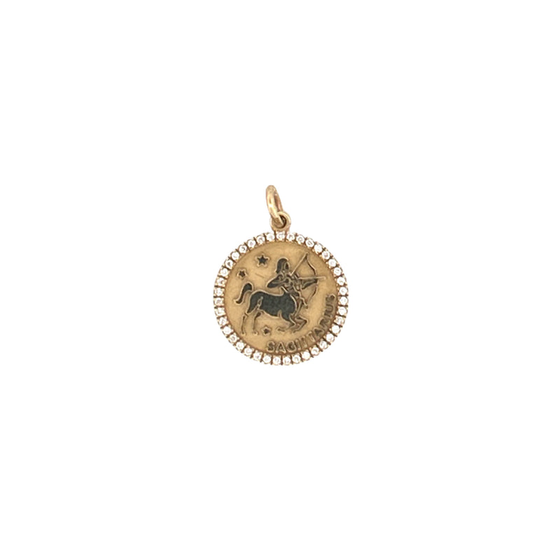 14K Gold Horoscope Pendant With Chain
