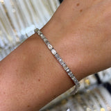 14K Gold East West Lab Grown Emerald Cut Diamond Tennis Bracelet