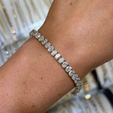 14K Gold Lab Grown Oval Cut Diamond Tennis Bracelet