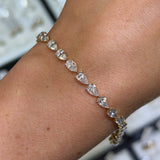 14K Gold East West 4MM Lab Grown Pear Cut Diamond Tennis Bracelet