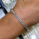 14K Gold Lab Grown Emerald Cut Diamond Tennis Bracelet