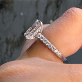 14K Gold 3.00 Carat Lab Grown Radiant Diamond 3D Cathedral Full Diamond Engagement Ring