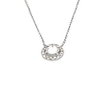 14K Gold Inverted Diamond Round Halo Pendant Necklace