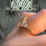 14K Gold 3.80 Carat Lab Grown Trio Pear Engagement Ring