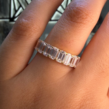 14K Gold Lab Grown 6.00 Carat Emerald Diamond Eternity Band