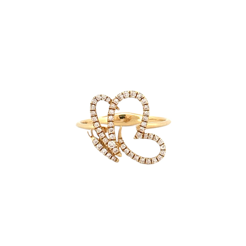 14K Gold Open Gallery Butterfly Diamond Band
