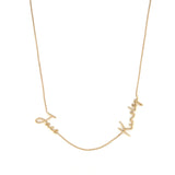 14K Gold Two Name Cursive Necklace