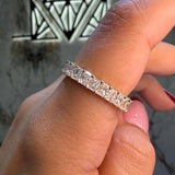 14K Gold Natural 3.70 Carat Radiant Diamond Eternity Band