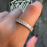 14K Gold Natural 3.70 Carat Radiant Diamond Eternity Band
