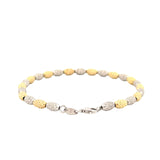 14K Two-Tone Gold Diamond Cut Oval Ball Bracelet