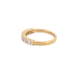 14K Gold Baguette and Duo Round Diamond Fashion Band