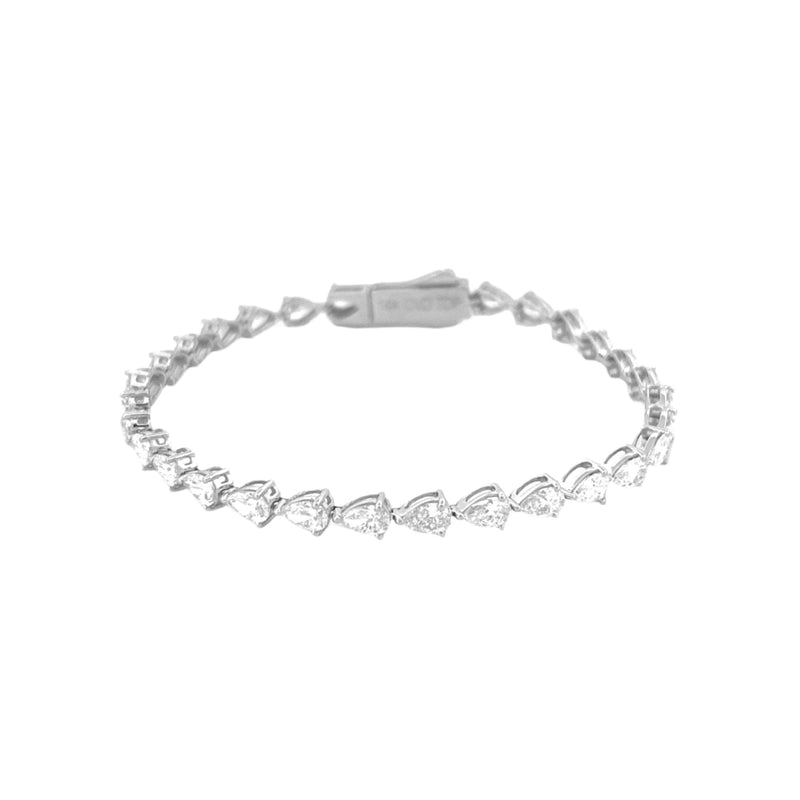 14K Gold Sideways Pear Lab Grown Diamond Tennis Bracelet