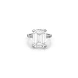 14K Gold 8.00 Carat Lab Grown Oval Diamond Oval Under Halo Engagement Ring
