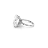14K Gold 8.00 Carat Lab Grown Oval Diamond Oval Under Halo Engagement Ring