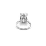 14K Gold 8.00 Carat Lab Grown Oval Diamond Oval Under Halo Engagement Ring