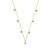 14K Gold Emerald Bezel By the Yard Necklace
