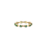 14K Gold Emerald Spaced Prong Set Eternity Ring