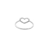 14K Gold Open Wide Heart Diamond Ring