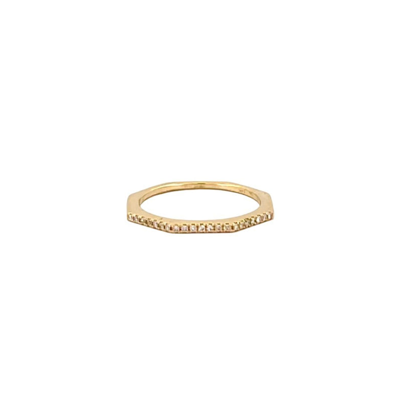 14K Gold Octagonal Style Diamond Band