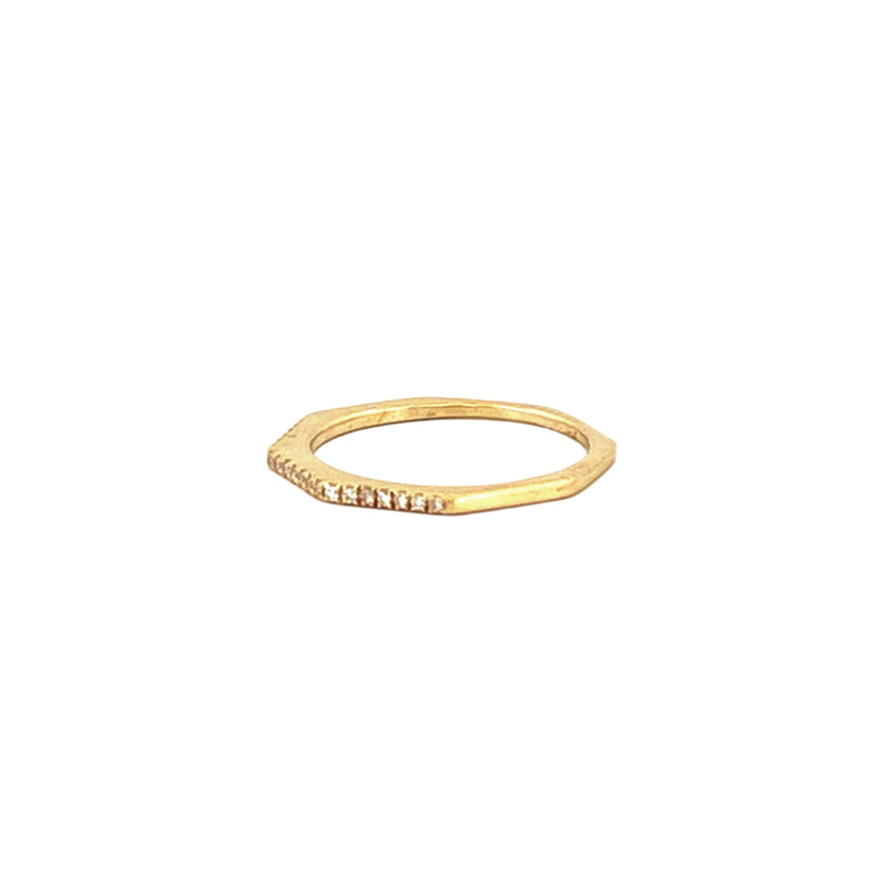 14K Gold Octagonal Style Diamond Band