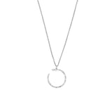 14K Gold Open Hoop Diamond Pear Pendant Necklace