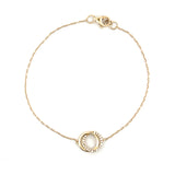 14K Gold Interlocking Diamond Ring Bracelet