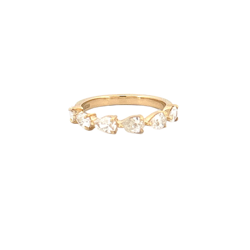 14K Gold Pear Shape 3MM Diamond Band
