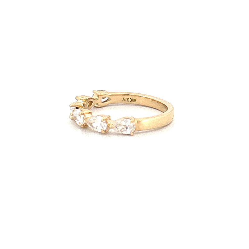 14K Gold Pear Shape 3MM Diamond Band