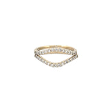 14K Gold 1.4MM Curved Diamond Band Set