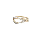 14K Gold 1.4MM Curved Diamond Band Set