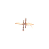 14K Gold Open Shift Bar Diamond Band