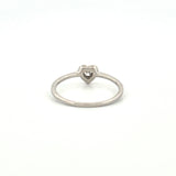14K Gold Thick Bezel Heart Diamond Band