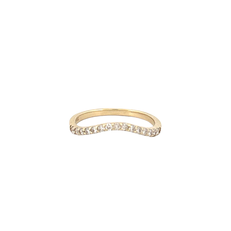 14K Gold 1.4MM Curved Diamond Band