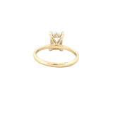 14K Gold 2.00 Carat Emerald Lab Grown Diamond Under Halo Basket Setting Engagement Ring