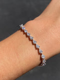 14K Gold Sideways Pear Lab Grown Diamond Tennis Bracelet