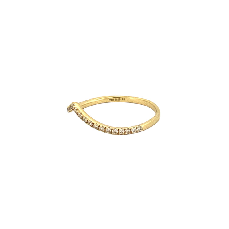 14K Gold V Crown Diamond Band