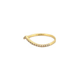 14K Gold V Crown Diamond Band