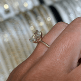 14K Gold Lab Grown Radiant Diamond Floral Solitaire Engagement Ring