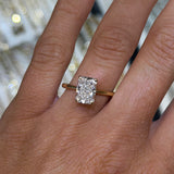 14K Gold Lab Grown Radiant Diamond Floral Solitaire Engagement Ring