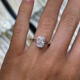 14K Gold Lab Grown Elongated Cushion Diamond Solitaire Engagement Ring