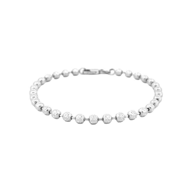 14K Gold 3.6MM Diamond Cut Ball Bracelet