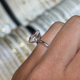 14K Gold Lab Grown Elongated Cushion Diamond Solitaire Engagement Ring