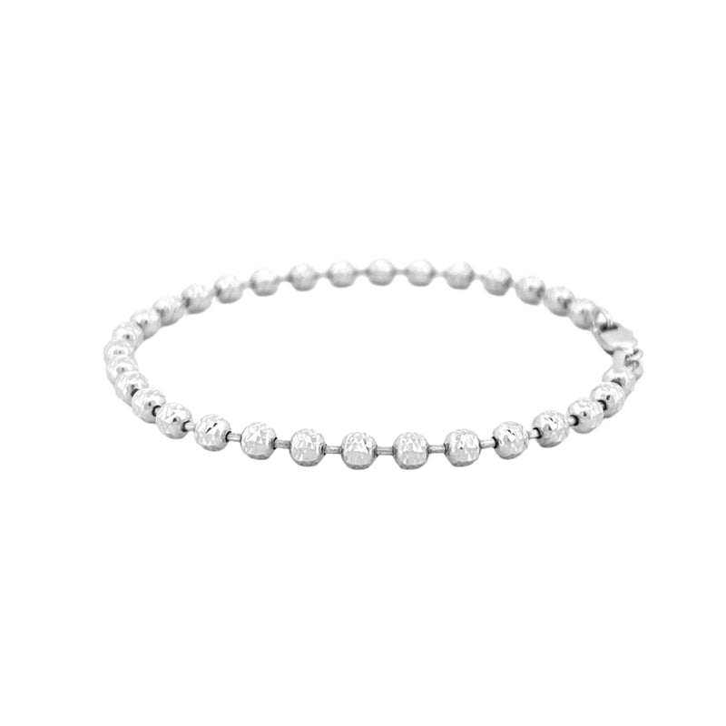 14K Gold 3.6MM Diamond Cut Ball Bracelet