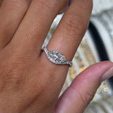 14K Gold Lab Grown Marquise Diamond Curved Band