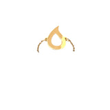 14K Gold Open Tear Drop Chain Ring