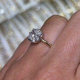 14K Two Tone Gold Eight Prong Lab Grown Cushion Diamond Bezel Solitaire Engagement Ring