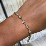 14K Gold Lab Grown Diamond Bezel Bracelet