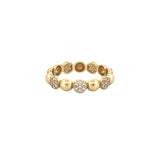 14K Gold Bead and Pave Diamond Eternity Band
