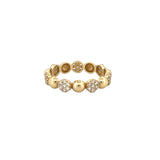 14K Gold Bead and Pave Diamond Eternity Band