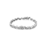 14K Gold Wavy Channel Diamond Bracelet